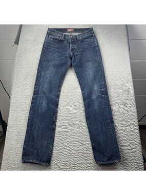 Stronghold Jeans Button Fly Blue Size 32x33 Selvedge USA